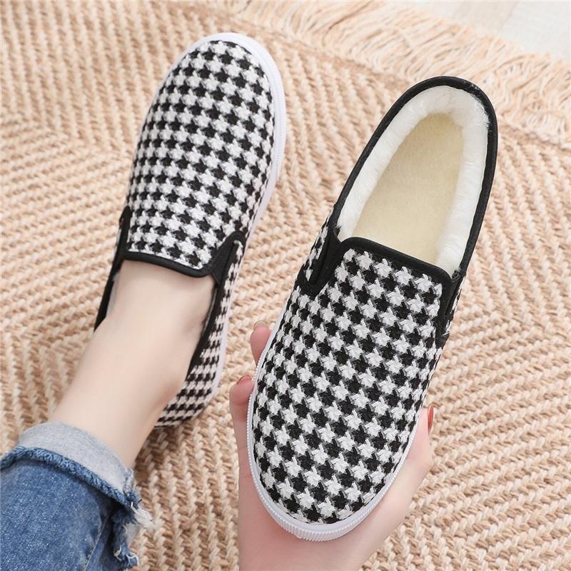 Women's Winter Plush Thick Anti Slip Warm Casual Cloth Shoes Cotton Shoes
