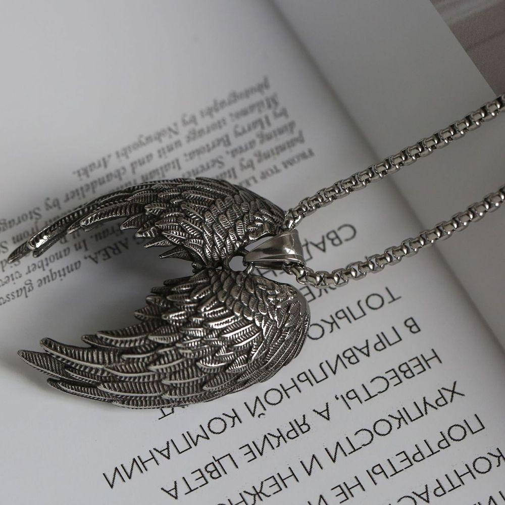 Нержавеющая сталь, женские модные ювелирные изделия, мужская цепочка на ключицы, ожерелье в корейском стиле, ожерелье с крыльями ангела