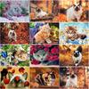 5D DIY Diamond Painting Cute Cat Diamond Embroidery Animal Cross Stitch Full Round Drill Manual Crafts Home Decor Gift