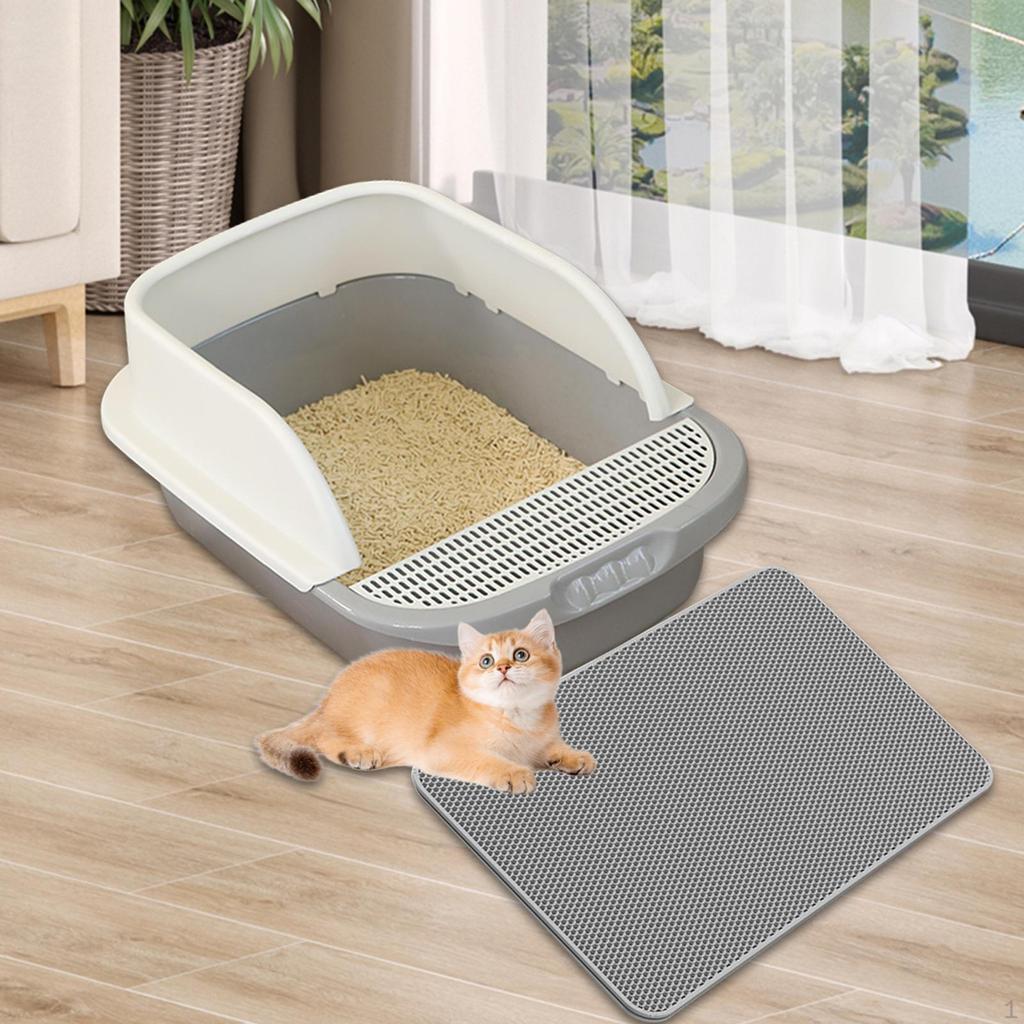 Cat Litter Mat Pad Non Slip Scatter Control Floor Carpet Trapping Box