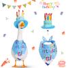 Happy Birthday Goose Outfit Porch Goose Outfits With Cake Birthday Hat Goose Duck Decorations Outdoor Patio Yard Decoration