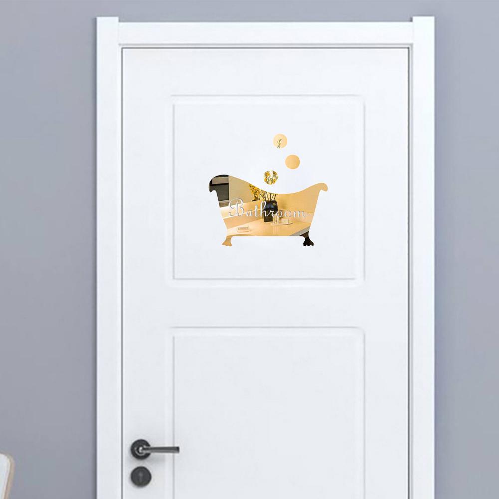 Removable 3D Toilet Entrance Sign Wall Stickers Funny Woman & Man WC Washroom Door Poster Mirror Surface Decal DIY Decor