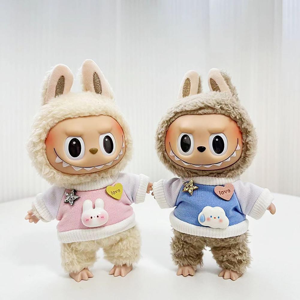 Для куклы Labubu Одежда Модная одежда Толстовки Кукольная одежда Цветовые толстовки Кукольные аксессуары Милые украшения Маленькая одежда