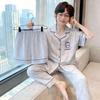 Boys Ice Silk Pajama Set Short Sleeve Long Pants 3-Piece Sleepwear Kids 8 Years Cartoon Print Lightweight Home Wear