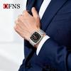 OFNS Квадратный механизм Водонепроницаемые мужские наручные часы Отображение даты и дня недели Мужские часы Роскошные кварцевые мужские часы