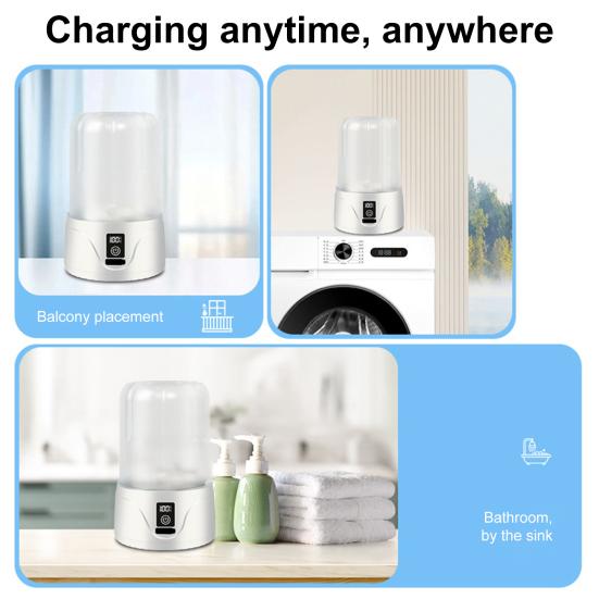 Мини-стиральная машина емкостью 1,1 л, беспроводная, перезаряжаемая, стиральная машина для нижнего белья, детской одежды, носков, трусов, портативное устройство для стирки белья