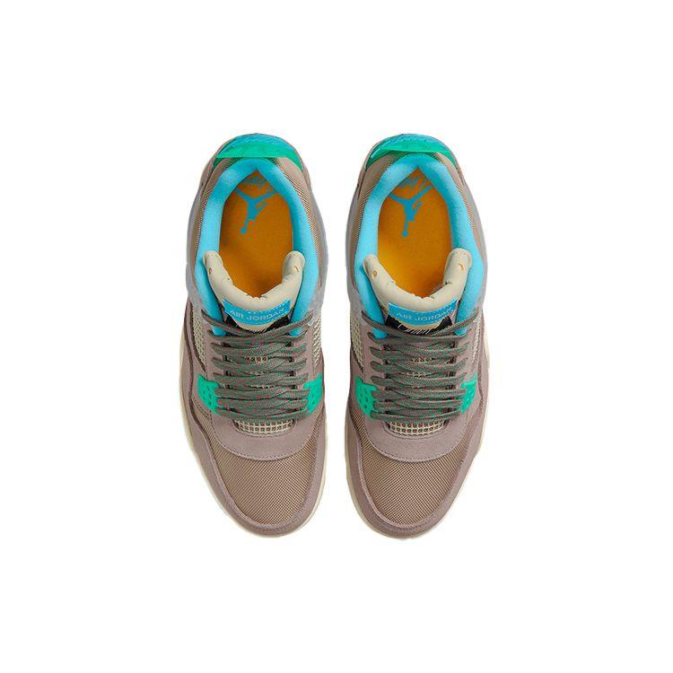 Union LA X Air Jordan 4 Retro Taupe Haze Unisex Sneakers Tan Blue-Fury Khaki DJ5718-242
