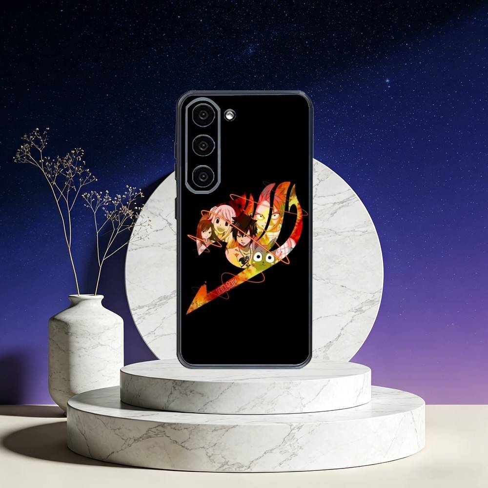 Anime F-Fairys LOGO T-Tail Phone Case For Samsung Galaxy A73,A72,A71,A70,A53,A52,A51,Others Soft Black Cover