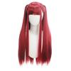Кроваво-красная прямая челка коса длинные прямые волосы синтетический парик аниме дьявол косплей парик синтетический парик для вечеринки