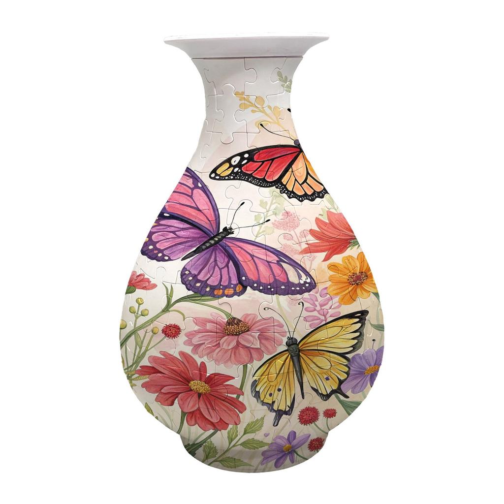 3D Puzzle House Vase Decorative Piece – DIY Floral Container For Living Room Decor