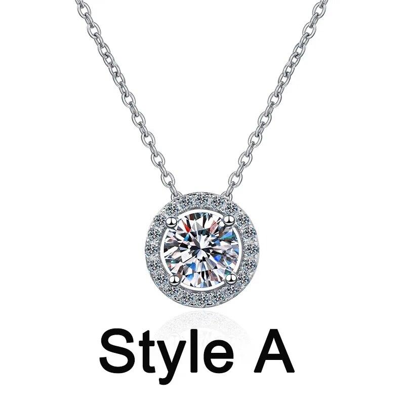 D цвет 1 карат настоящий муассанит ожерелье для женщин Pt950 100% стерлингового серебра S925 круглая цепочка с бриллиантами на шею ювелирные изделия