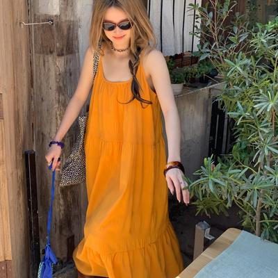 Женское платье-халтер свободного покроя в стиле пастораль, белое, для показа темперамента, для показа мяса, для путешествий, для праздников