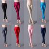 Glossy Fluorescent Leggings: Smooth, Solid Color Dance Performance Pants