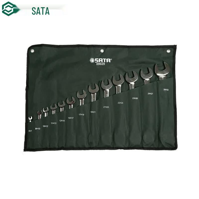 SATA 09029 Набор из 13 двусторонних рожковых ключей, полностью полированных