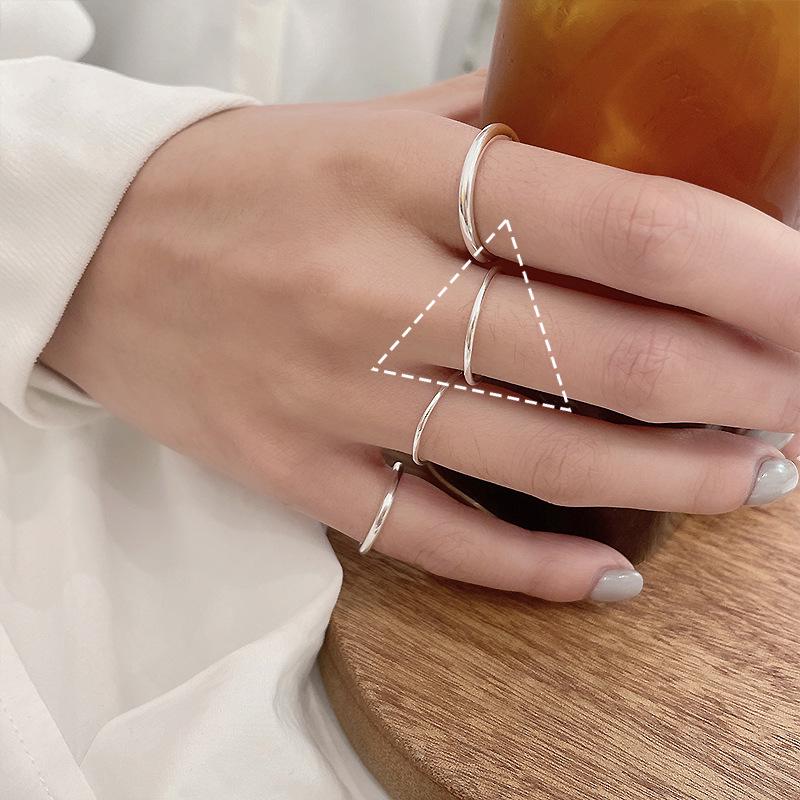 Минималистичное разомкнутое кольцо из серебра 925 пробы: Элегантный, устойчивый к выцветанию японский и корейский стиль для женщин