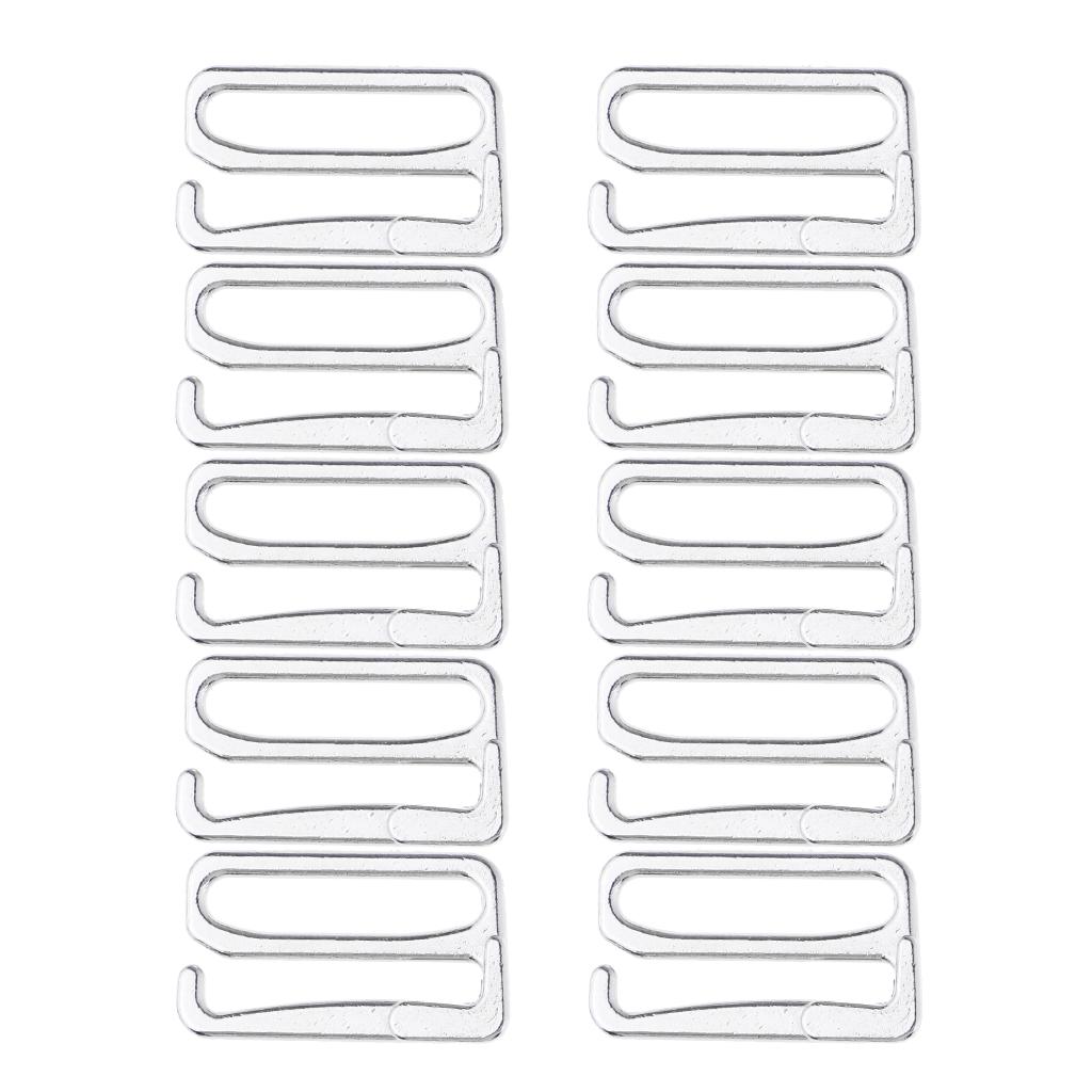 10x Металлические регуляторы для бретелей бюстгальтера, крючок для шитья - Серебристый, 26 мм