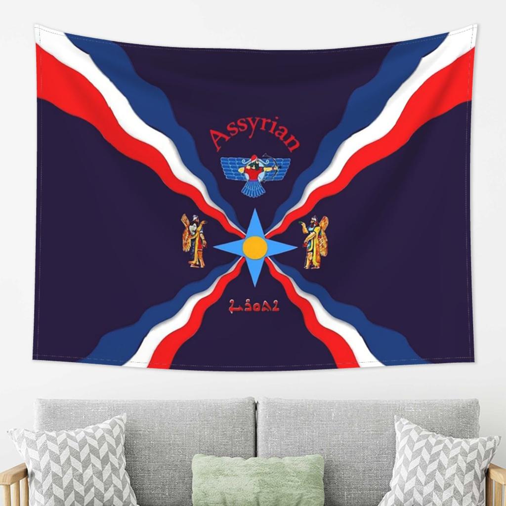 Luxury Assyrian Suryoyo Flag Tapestry Wall Hanging Aesthetic Home Decoration Tapestries for Dorm Room
