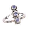 Натуральный драгоценный камень танзанит 925 пробы стерлинговое серебро ювелирное кольцо размер 9 Q5o80
