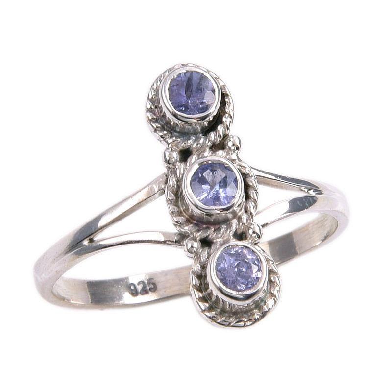 Натуральный драгоценный камень танзанит 925 пробы стерлинговое серебро ювелирное кольцо размер 9 Q5o80