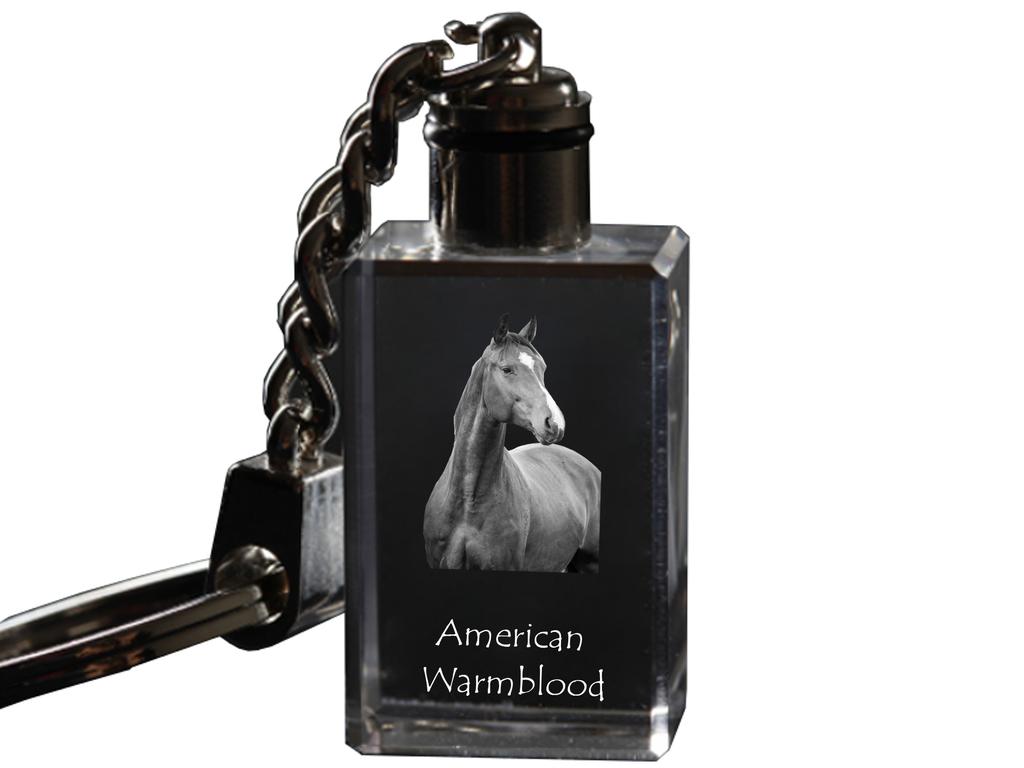 American Warmblood - Crystal Pendant with Photo of a Horse, Illuminated Pendant, Unique Gift by Art-Dog Brand