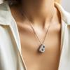Rhinestones Letter Pendant Necklace Silver Color Women Choker Silver Zircon Necklace  Daily Life