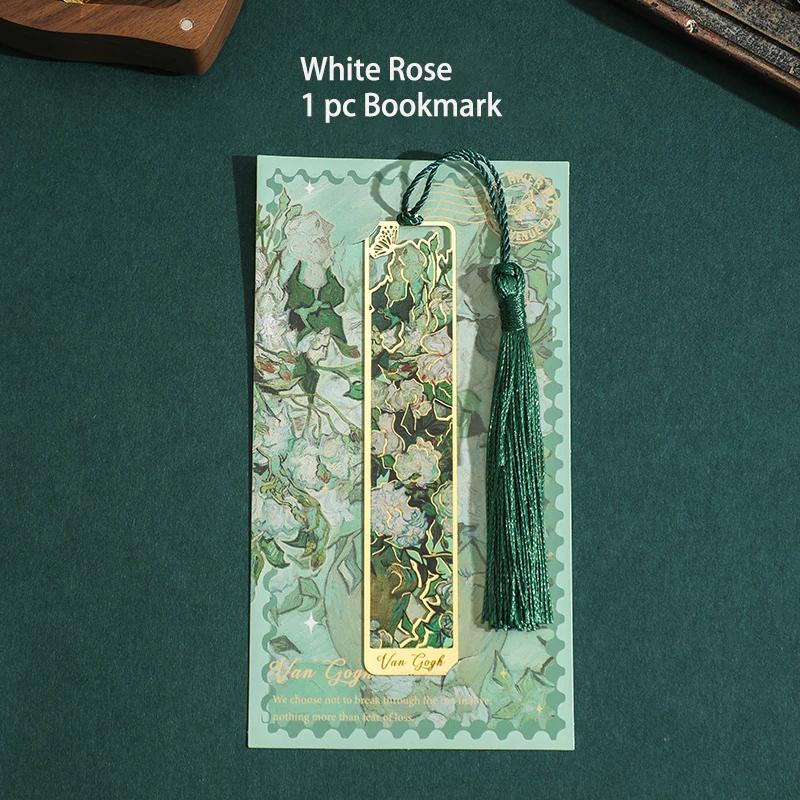 1 шт., металлическая закладка в стиле ретро с цветочным рисунком, полая бронзовая закладка с кисточкой для книжного клуба, писатели, любители книг, студенты