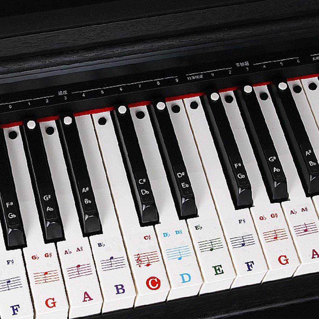 Clear Music Learning Stickers Reusable Training Tool with Staff Notation Suitable for 88 61 54 Keys Electronic Pianos