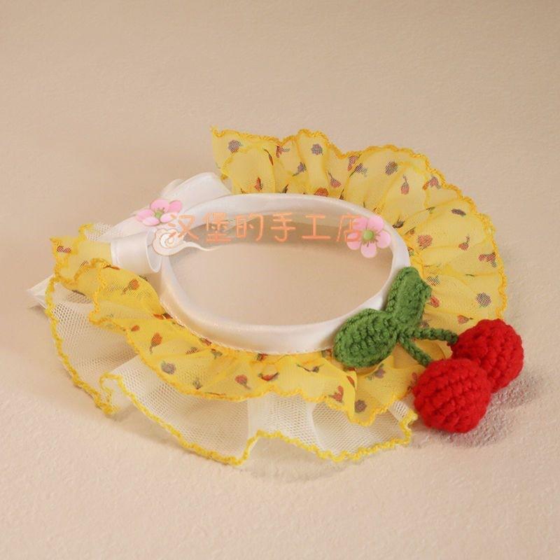 Cat Collar Lolita Style Dog Bib Knit Pet Scarf Cute Accessory Photo Shoots