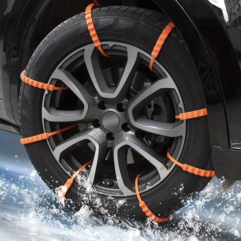10pcs Car Anti-skid Chain - Winter Snow and Muddy Road Track Tire Anti-skid Chain, Rolling Belt, Universal Car Type