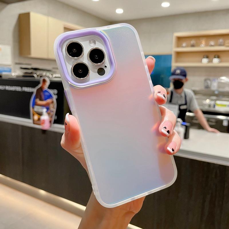 Лазерный матовый Подходит для чехла для мобильного телефона IPhone 15 Apple 13 Градиентный Защита от отпечатков пальцев 14 с Любовью Противоударный защитный чехол