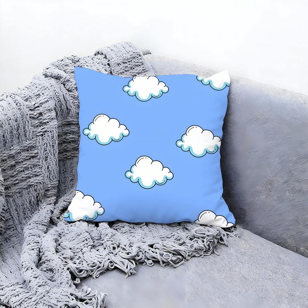 Soft White Cloud Texture Design Cushion Cover Premium Comfort Reversible Pillow Cove in One Design for Any Room Car Interior