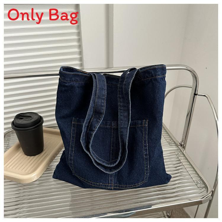 Cowboy Canvas Compact Shoulder Bag With Stitch Detailing For Street Fashion