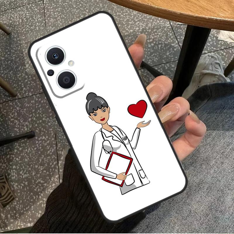 Чехол для OPPO Reno 11F 12F 13F 14F 8T 10 11 12 13 14 Pro 8 7 Lite OPPO Find X8 X6 X5 X9 Pro с рисунком 'Медсестра Медицинское Здоровье Сердце'