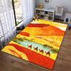 Desert Landscape Carpet with Camels, Vibrant Colors, Unique Design Suitable for use as an anti-slip for living room bedroom sofas
