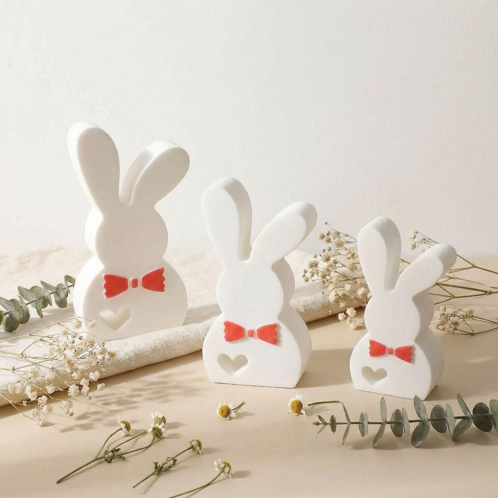 Flexible Easter Rabbit Silicone Mold Non-Stick DIY Candle Mold Resin Casting Molds  Offices Decor