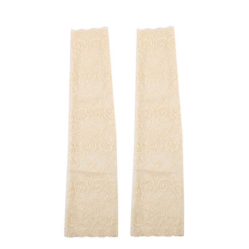 Women Summer Lace Sunscreen Arm Sleeve Breathable Mesh Lace Sleeves Cover Long Fingerless Driving Gloves