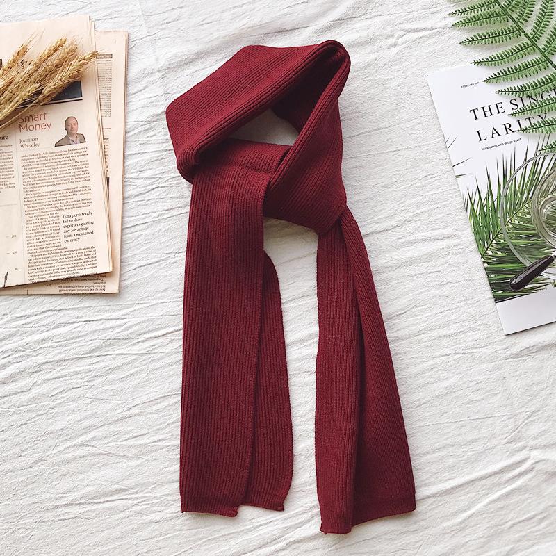 New Solid Color Scarf For Women In Spring And Autumn Versatile Ribbon Wrist Strap Headband Fashionable Decoration Student Neck Protection Small Scarf