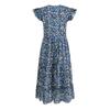 Women's Summer Floral Midi Dress Ruffle Cap Sleeve V Neck Swing Dress Casual Flowy A Line Boho Vacation Dress