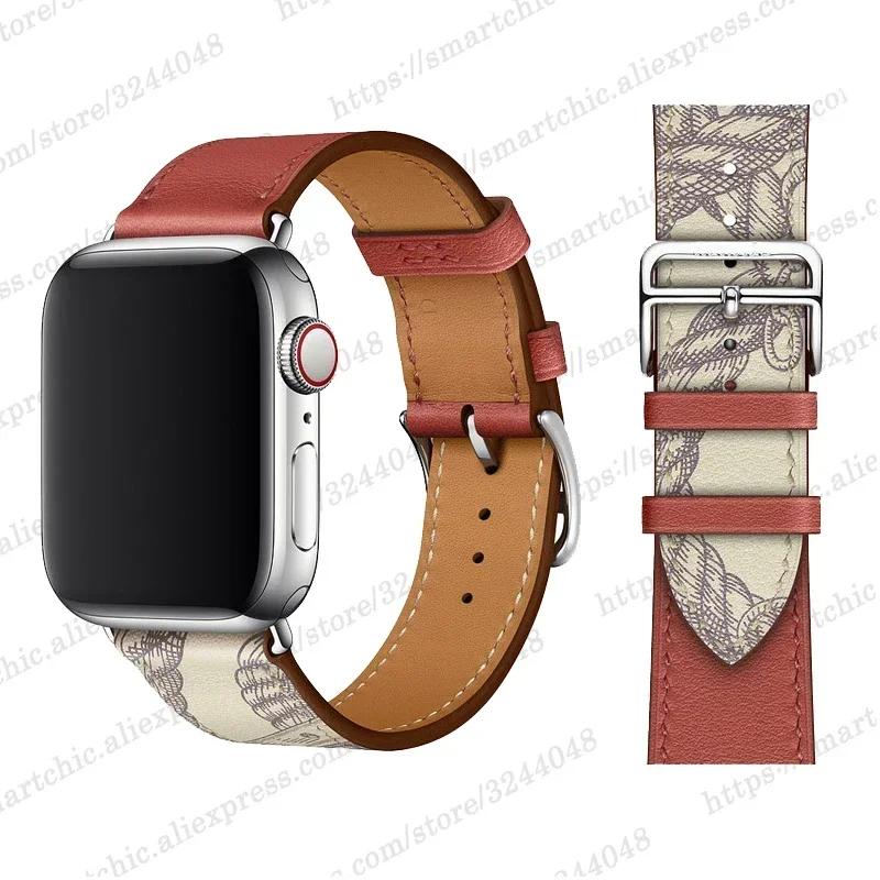 Leather Watch Straps for Apple Watch band 46mm 44mm 49mm 45mm 42mm 40mm 38/41mm bracelet iWatch series 10-Ultra 9-8-7-6-5-4-3-SE