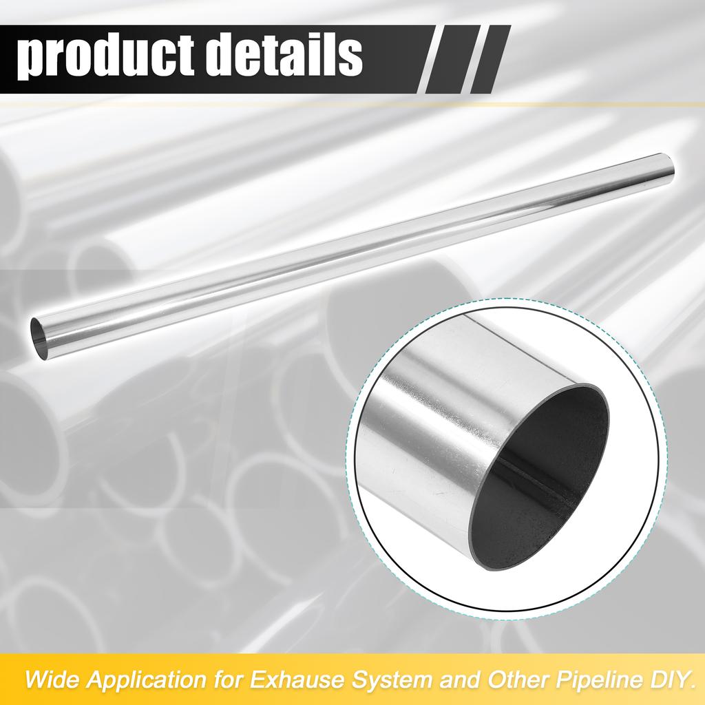 UXCELL 1Pc Straight 51mm 57mm 63mm OD 760-1140mm Length Multi-purpose Mandrel Exhaust Pipe Tube Pipe T304 Stainless Steel