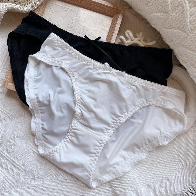 Женские милые женские трусики в клетку с милым рисунком из ледяной шелкографии и цветов в горошек с фланцами и низкой посадкой