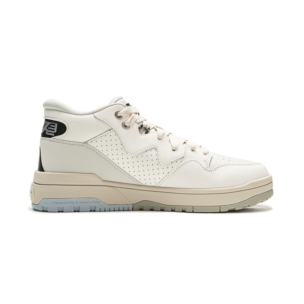 Li Ning Wave MID FLEECE Термоустойчивые Нескользящие Средние Кеды для Скейтборда Унисекс Белые AGCV381-1