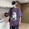 Cotton Short Sleeve T Men's T-shirt Ins Trendy Hip-Hop Style Crew Neck Base Shirt Summer