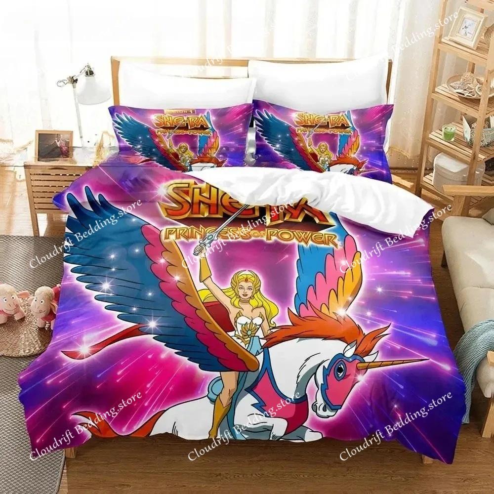 Постельное белье She Ra And The Princesses Of Power Односпальный Полуторный Двуспальный Квинсайз Кингсайз Комплект постельного белья Взрослый Мальчики Спальня Комплекты пододеяльников 3D