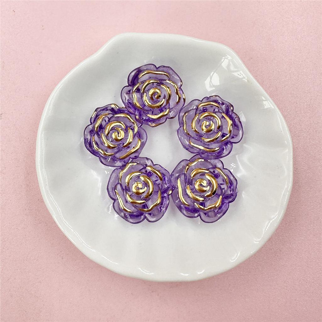 Phone Chain Making Jewelry Accessories Fashion Acrylic Rose Beads DIY Accessory Handmade Material 18.6mm Gift 5Pcs