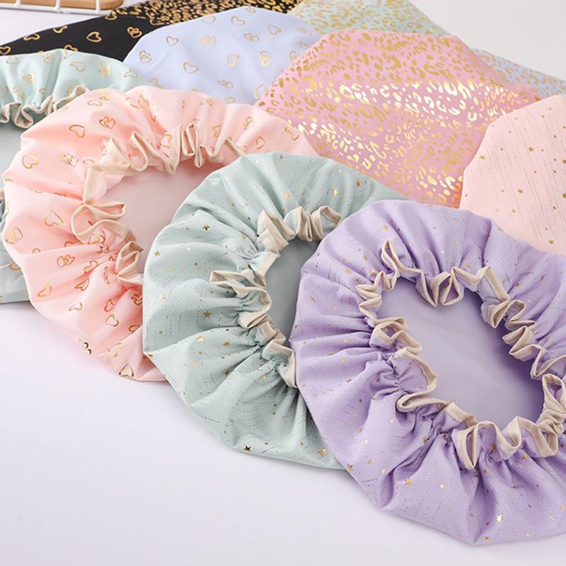 1Pcs Waterproof Shower Cap Double Elastic Shower Cap Dustproof And Smokeproof Shampoo
