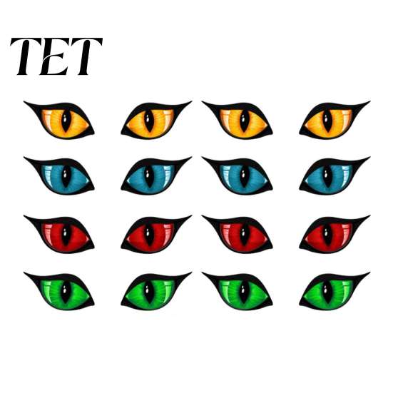 Lighted Eye Props 12/16Pcs Halloween 3D Eyes Decoration, Glowing Spooky Wall Sticker, LED Stickers Light-Up Decor for Walls, Windows, Doors,