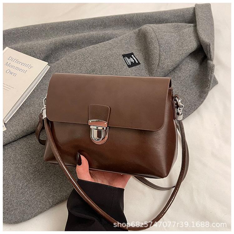 Premium Temperament Light Luxury Korean Version Briefcase New Versatile Commuting Simple Solid Color Shoulder Messenger Bag Women