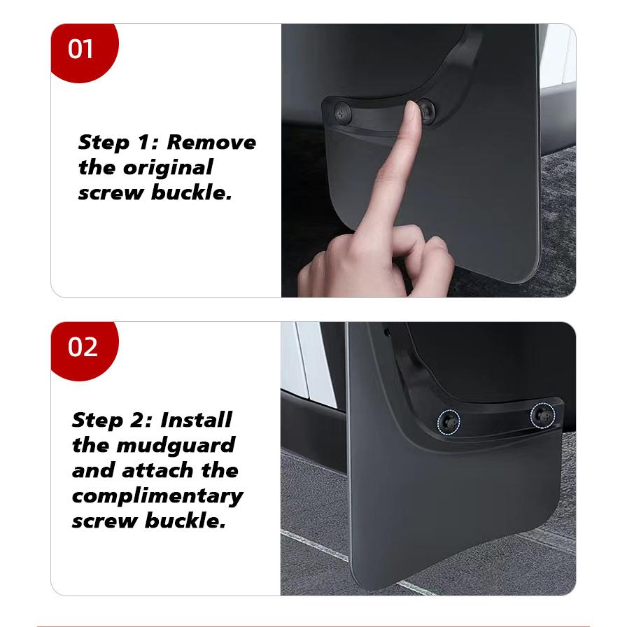 Брызговики для Tesla New Model Y Juniper 2025 2026 Без сверления/ленты Брызговики Крылья Брызговики Брызговики Дорожные аксессуары