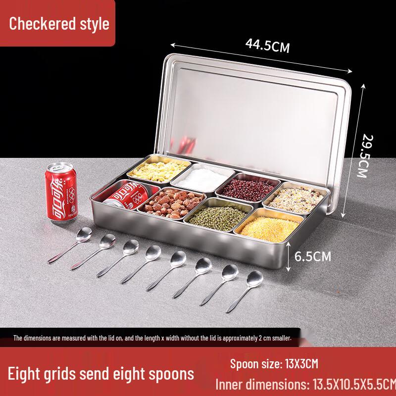 Stainless Steel Commercial Seasoning Box with Lid
